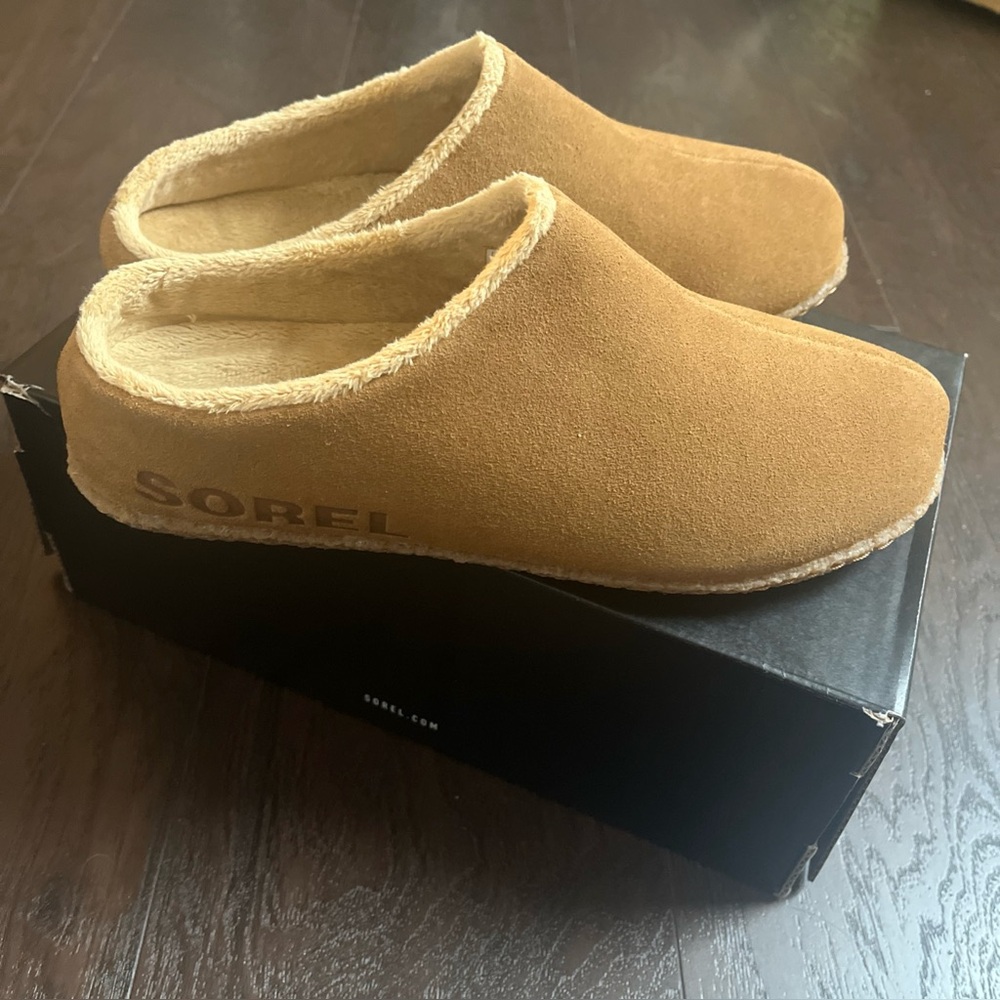 Sorel Lanner Ridge II Slippers Camel Brown Size 7 Women’s 8.5